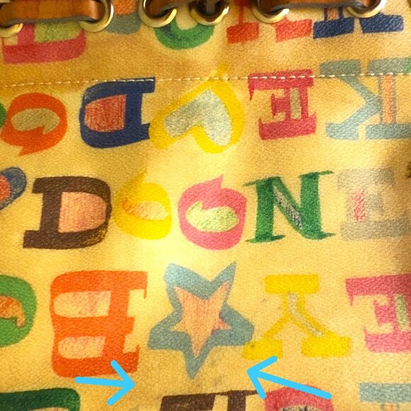Dooney & Bourke Vintage Y2K Crayon Alphabet Hand/Crossbody with Gold Hardware - Picture 8 of 11